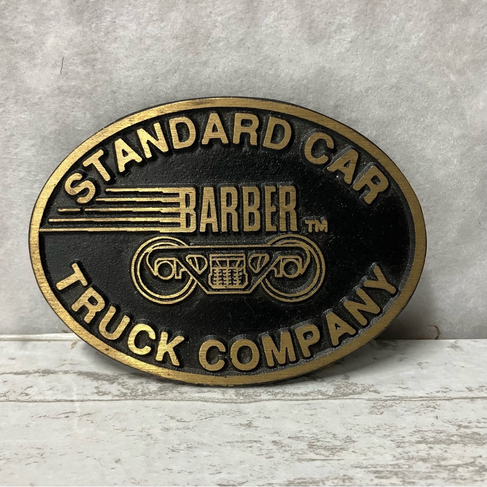 Vtg Railroad Barber Standard Car Truck Company Brass Belt Buckle Dyna UTAH USA